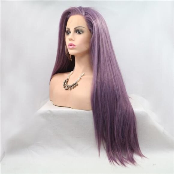 13*3" Lace Front Wigs Synthetic Long Straight 24" 130% Density - Picture 4 of 9